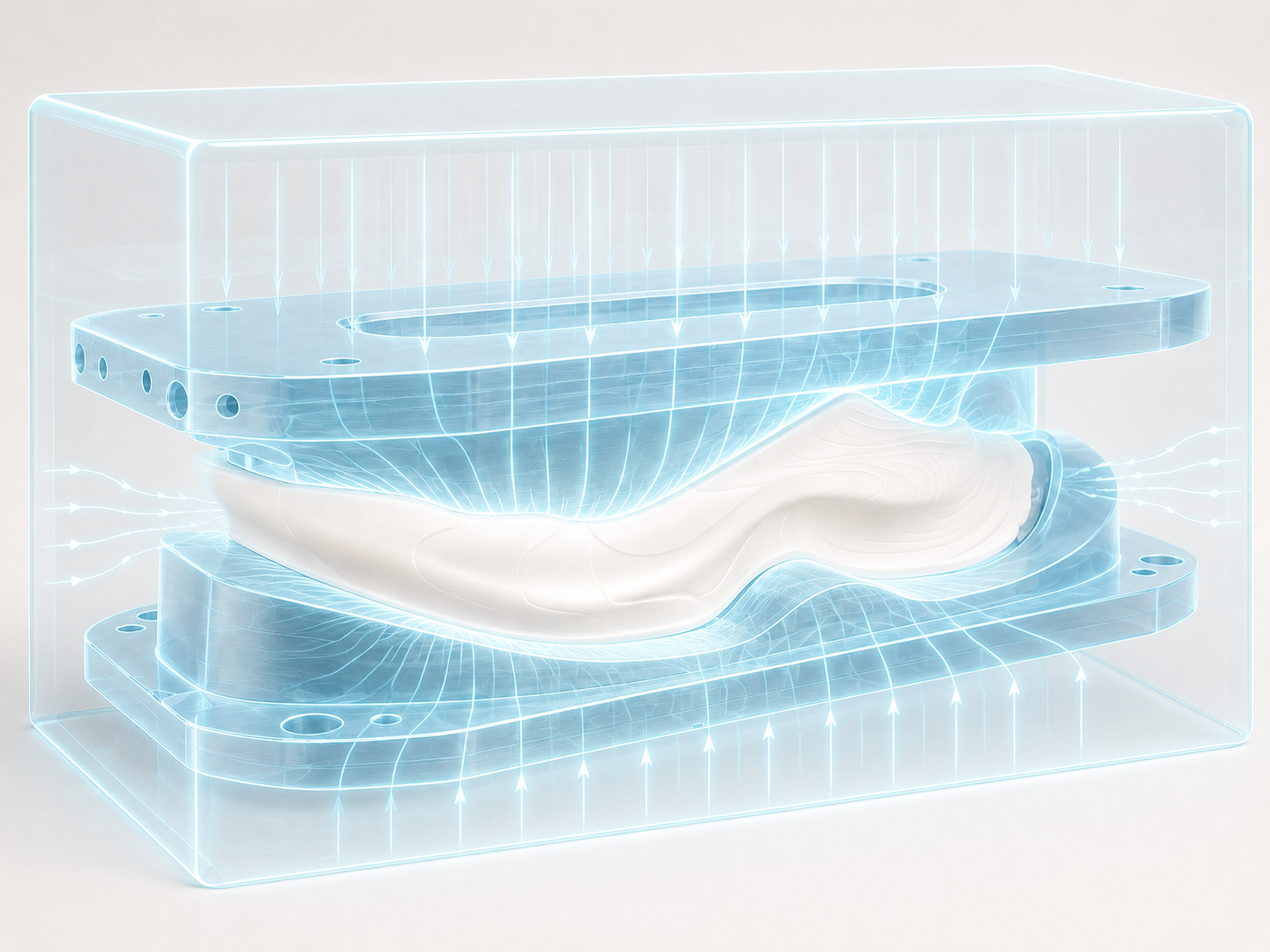 CM SCF compression molding concept: a foam midsole between upper and lower molds